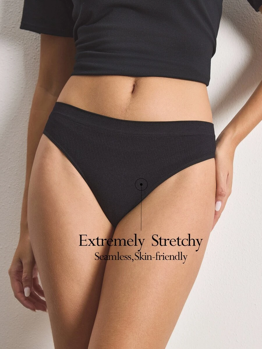 Ocili Women's Solid Color Casual Daily Triangle Panties - Black - View 1