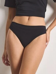 Ocili Women's Solid Color Casual Daily Triangle Panties - Black - View 9
