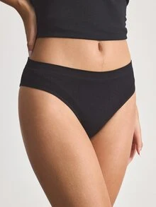 Ocili Women's Solid Color Casual Daily Triangle Panties - Black - View 4