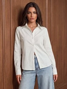 Anewsta Cardigan Katun Murni 100% Terbaru, Serbaguna, Cocok untuk Komuter, dengan Kerah dan Pengencang Pinggang - Krem - View 6
