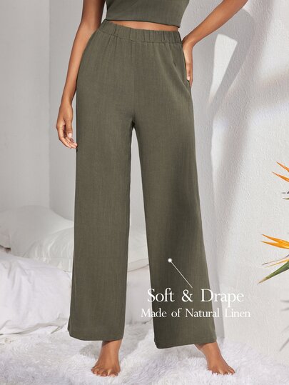 Ocili Einfarbige High-waist-unterteile Für Freizeitkleidung Zuhause