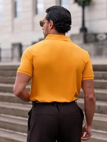YOUESAWY YOUESAWY 男士短袖 Polo 衫，正式款 - 黃色 - 查看 2