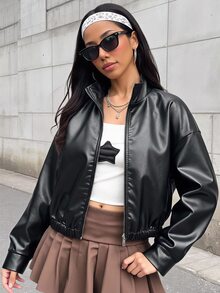 SHEIN Teen Girls Jackets - Black - View 10