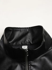 SHEIN Teen Girls Jackets - Black - View 5