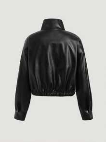 SHEIN Teen Girls Jackets - Black - View 4