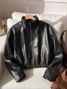 SHEIN Teen Girls Jackets - Black - View 2