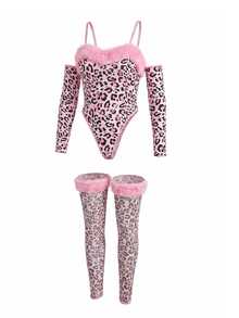 Fantasy Costume Fantasy Costume 3件套性感豹纹连体裤套装（女款） - 彩色 - 查看 3
