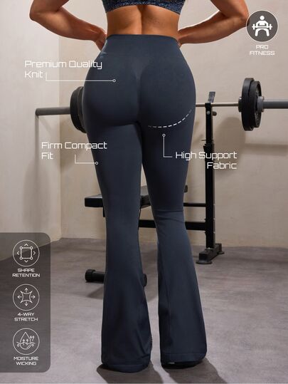 Solea Cove Solea Cove Legging Yoga Fitness Wanita Pinggang Tinggi Ketat Model Flare, Legging Olahraga Tanpa Jahitan, Mengangkat dan Membentuk Bokong, Elastisitas Tinggi