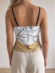 GlowEve Women's Artistic Line Floral Pattern Slim-Fit Tank Top, Suitable For Summer And Various Occasions - Multicolor - View 2