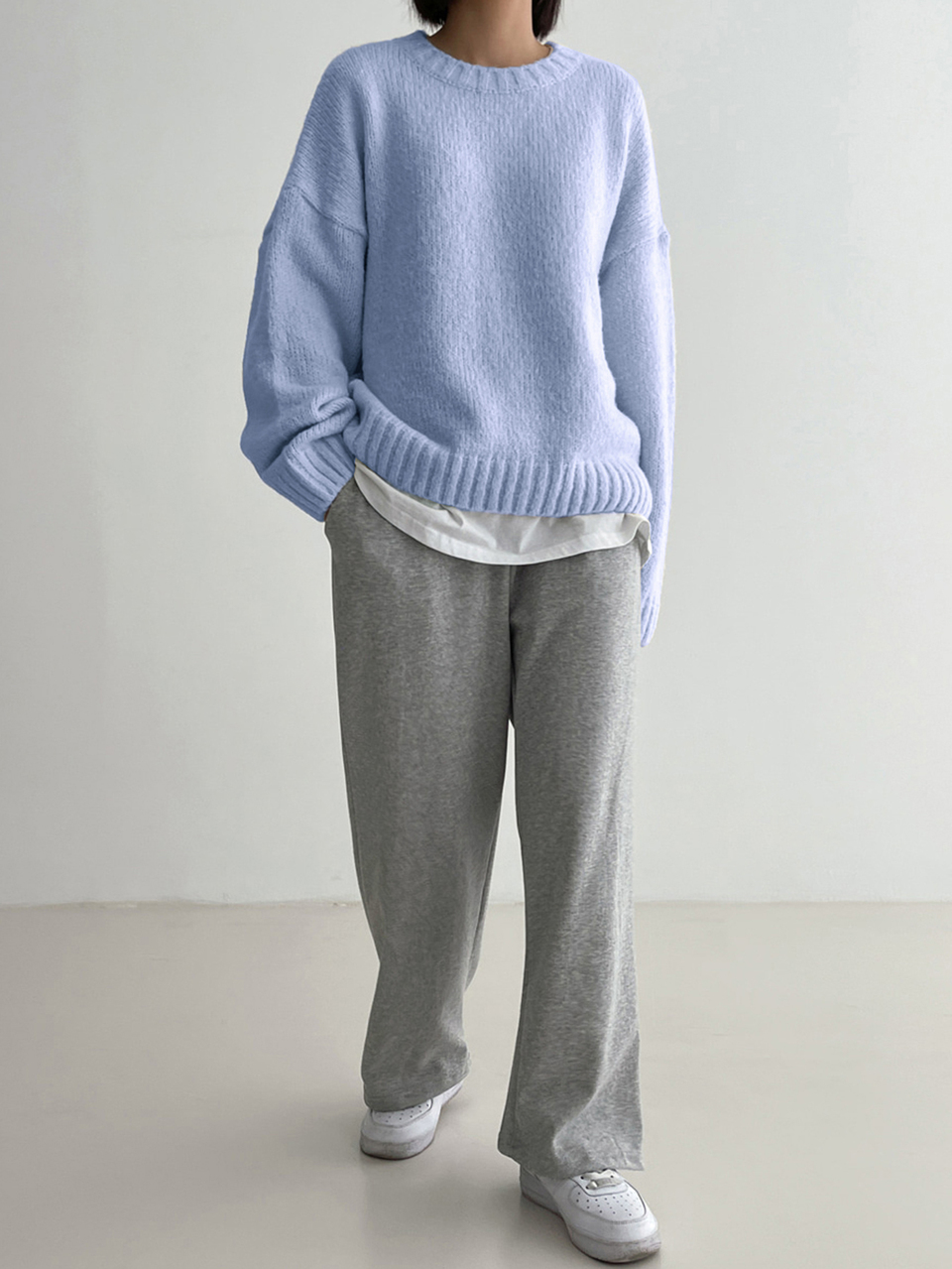 Solid Drop Shoulder Sweater,Long Sleeve Tops,Fall Clothes