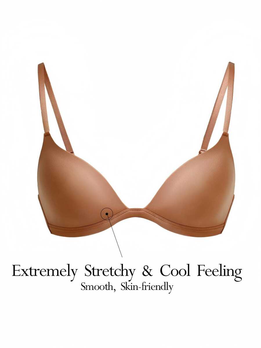 Ocili 1pc Coffee Brown Comfortable Wireless Bra For Women - Coffee Brown - View 1