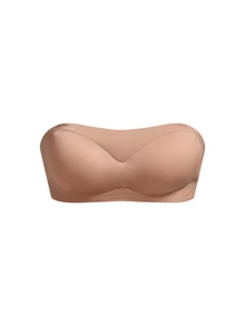 Ocili Women's Simple Versatile Bandeau Bra, Comfortable For Daily Wear - Coffee Brown - View 8