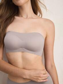 Ocili Women's Solid Color Comfortable Bandeau Bra - Baby Pink - View 8