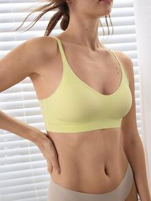Ocili 女款純色休閒日常穿著細肩帶內衣 - 黃色 - 查看 3