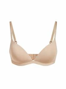 Ocili Sujetador cómodo de unicolor casual para mujeres - Beis - Ver 6