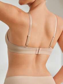 Ocili Sujetador cómodo de unicolor casual para mujeres - Beis - Ver 2