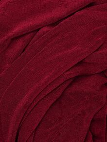 Nöista Red Draped Cold Shoulder Top With Long Sleeves For Party And Elegant Evening Occasions, Dinner Date, Weekend. Fall, Autumn, Winter Top. - Burgundy - View 9