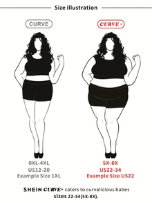 SHEIN CURVE+ Casual Simple Solid Color Plus Size Women's T-Shirt, Suitable For Spring And Summer Wear - Black - View 3