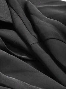DAZY Solid Drop Shoulder Shirt,Long Sleeve Tops Y2k Fall - Black - View 8
