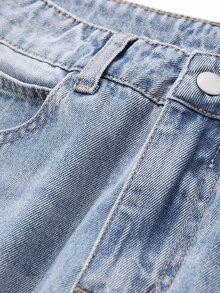 DAZY Women's Loose Fit Wide Leg Pockets Casual Jeans, Versatile - Blue - View 8