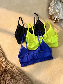 SHEIN 女款純色休閒舒適內衣（3件組） - 彩色 - 查看 3