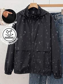 Solflare Plus Size Women's Solid Color Zipper Casual Versatile Everyday Jacket - Black - View 1