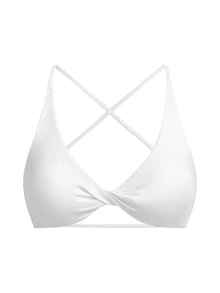 Sweetra CURVE Plus Size Women's Solid Color Twisted Knot Ruched Casual Daily Sports Bra - Multicolor - View 5