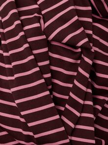 Nöista Purple-Red Horizontal Striped Chinese-Style Long-Sleeved Slim-Fit T-Shirt. Stretchy And Comfortable,Casual,Practical And Versatile,Fall Winter. - Brown - View 10