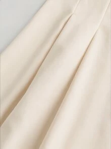Modelyn Elegant Fashionable Versatile Solid Color High-Waisted Pleated Skirt - Apricot - View 6