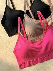 Bare Chapter Women's Solid Color Casual Comfortable Bra (3-Piece Set) - Multicolor - View 11