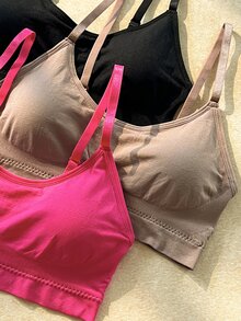Bare Chapter Women's Solid Color Casual Comfortable Bra (3-Piece Set) - Multicolor - View 9