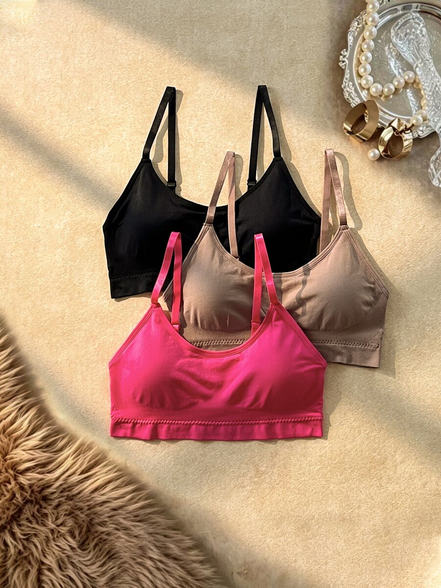 Bare Chapter Women's Solid Color Casual Comfortable Bra (3-Piece Set) - Multicolor - View 1