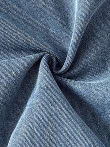 SHEIN Kids Young Boy Casual Basic Drawstring Waist Blue Denim Loose Baggy Jeans, Fall/Winter, Back-To-School - Medium Wash - View 6