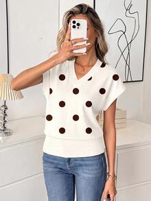 Comfylo Women's V-Neck Printed T-Shirt, Versatile For Summer - Multicolor - View 4