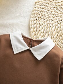 SHEIN 少女格紋拼接休閒日常洋裝 - 彩色 - 查看 9