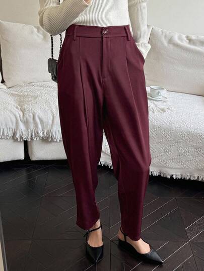 DAZY Business Casual Solid Color Tapered Suit Pants Fall/Winter