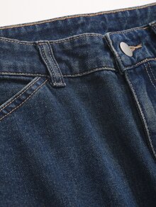Dazy Designer Celana Jeans Wanita Model Lebar, Atasan Lucu untuk Wanita - Dark Wash - View 6