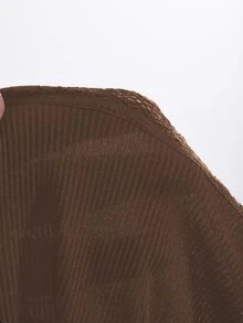 DAZY Women's Off-Shoulder Fitted Lace Patchwork T-Shirt Going Out Tops,Off Shoulder Top Long Sleeve Women Tops,Fall Women Clothes - Brown - View 7