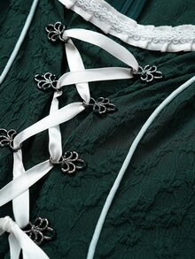 Fairmaia Gaun Tanpa Lengan Renda Kontras Tradisional Jerman untuk Wanita - MultiWarna - View 5