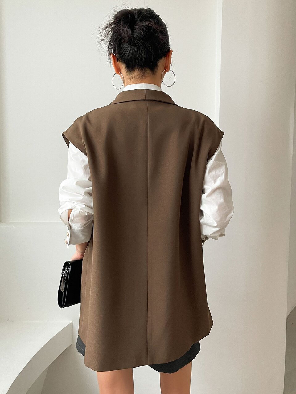 Solid Color Lapel Collar Business Casual Waistcoat,Fall Clothes Western Outfits For Women