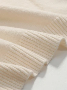 DAZY Women's Solid Color Casual Business Poncho Knit Top, Autumn - Apricot - View 3
