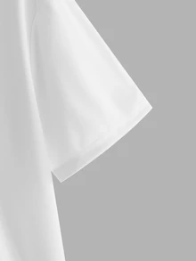 COMVAIL Plus Size Men's Fashion 3D Embossed Crew Neck Short Sleeve Knit T-Shirt - White - View 5