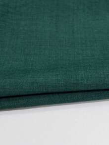 Linhara CURVE Plus-Size Women's Casual Button-Down Loose Dress With Long Sleeves And Rolled Hem, Featuring Wooden Button Details. Perfect For Daily Outings Fall - Dark Green - View 4