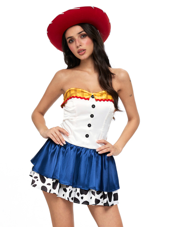 Anime Halloween Cosplay Jessie Kuhmuster Bandeau Mini-Kleid für Frauen