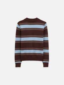 Nöista Coffee Retro Polo Collar Striped Knit Sweater,Casual  Preppy,Comfortable Skin-Friendly,Various Body Types Classic Piece Wardrobe,Fall Winter, - Brown - View 8