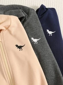 SHEIN 3 piezas Paquete múltiple de monos de dinosaurio para bebé niño otoño invierno, Paquete múltiple de monos básicos para bebé - Multicolor - Ver 3