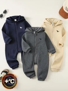 SHEIN 3 piezas Paquete múltiple de monos de dinosaurio para bebé niño otoño invierno, Paquete múltiple de monos básicos para bebé - Multicolor - Ver 1