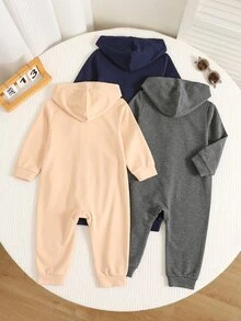 SHEIN 3 piezas Paquete múltiple de monos de dinosaurio para bebé niño otoño invierno, Paquete múltiple de monos básicos para bebé - Multicolor - Ver 2