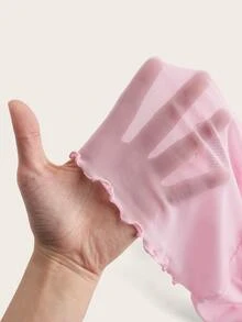 SHEIN ICON Y2k Cute Front Drawstring Sweetheart Sheer T-Shirt Festival Fall Outfits - Baby Pink - View 6