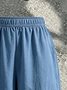 SHEIN 2件組青少年男孩休閒酷風英文標語印花時尚圓領短袖T恤搭配寬腿工裝褲套裝，適合假期派對、春夏穿著，舒適易穿，夏季必備時尚休閒穿搭，春夏街頭風，適合返校聚會與戶外活動 - 彩色 - 查看 3